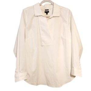 Talbots | Women's Basic White Essentials  Faux Wrap Blouse Shirt (Size XL)